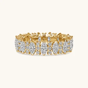 Marquise Round Lab Diamond Eternity Band