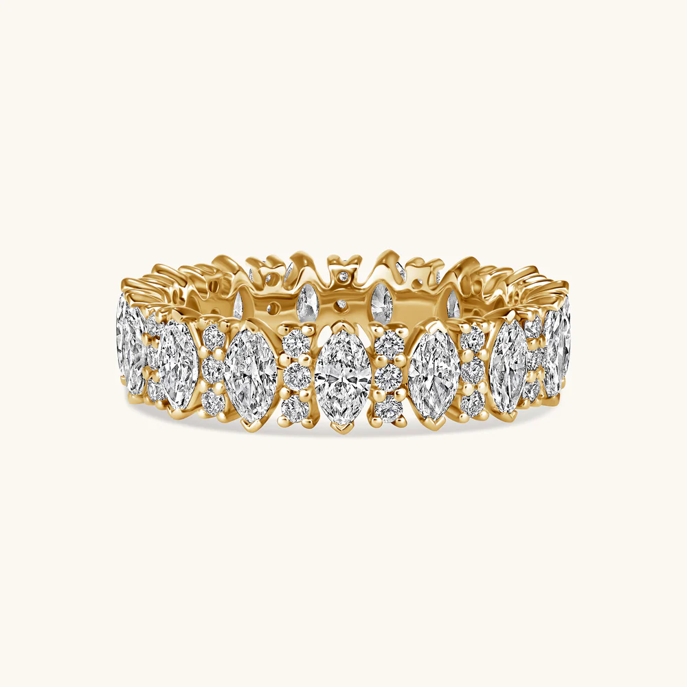 Marquise Round Lab Diamond Eternity Band